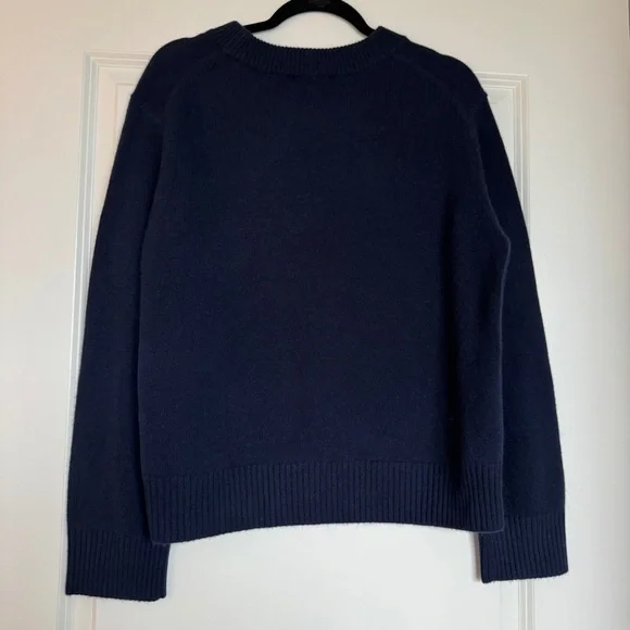 NWT! QUINCE Mongolian Cashmere Oversized Crewneck Sweater True Navy Size Medium - Picture 7 of 15